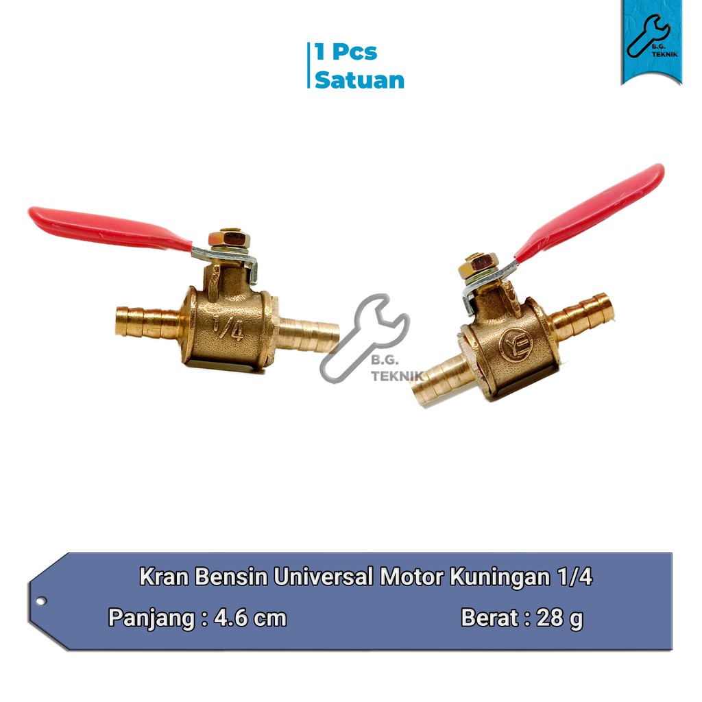 Kran Bensin Motor Universal Kuningan 1/4 Keran Bensin Semua Motor Valve Angin