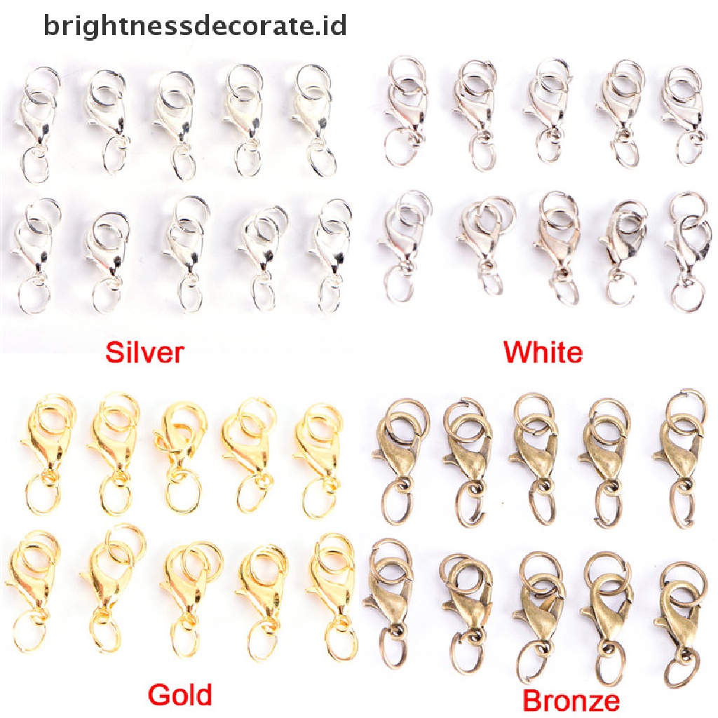 20pcs / Set Kait Lobster Bahan Alloy Untuk Membuat Perhiasan Gelang Kalung