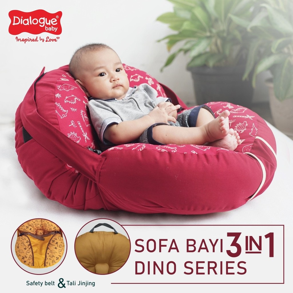 Dialogue Baby Sofa Bayi 3 in 1 Dino Series DGK9221 / Moms Baby Sofa Bayi Wilona Free Bantal Dot Bayi