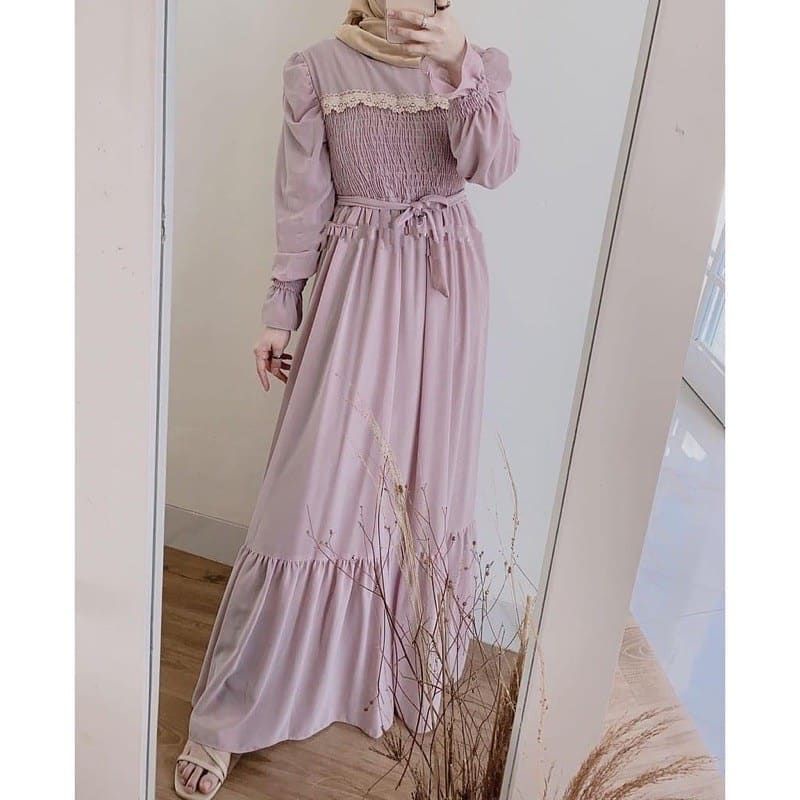 Gamis Syafela Rempel Renda / Dress Renda / Dress Rempel