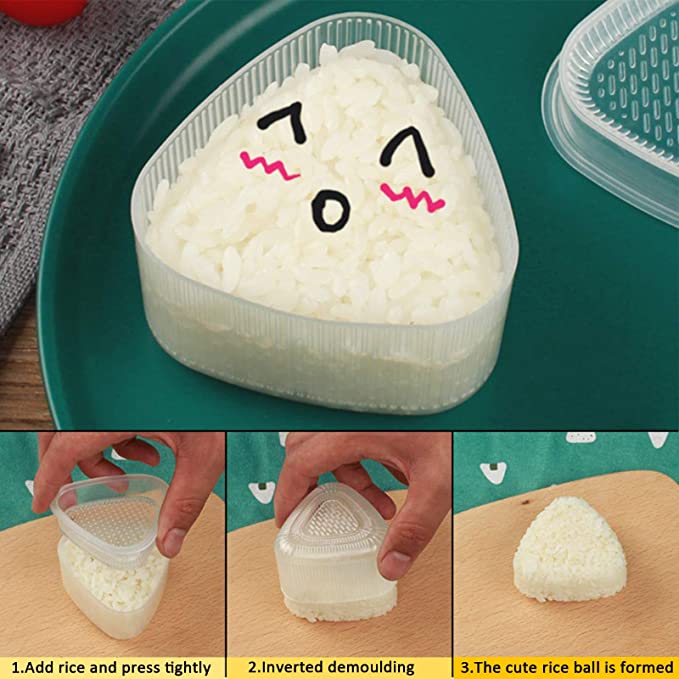 Cetakan Sushi / Nasi 3d Handmade Diy Bentuk Bunga / Segitiga / Hati / Tikus Bahan Plastik