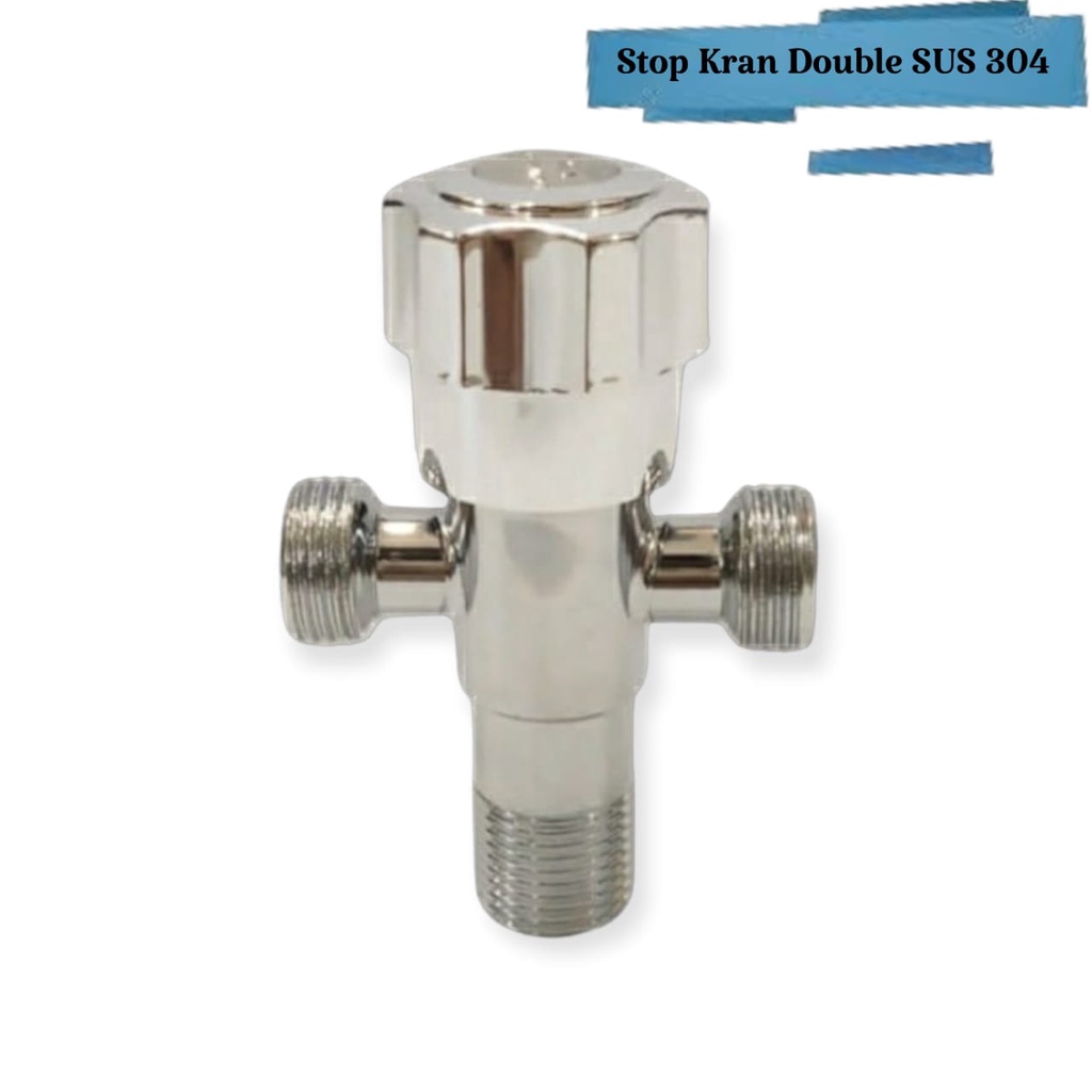 Paket Jet Shower Toilet + Stop Kran Double ABS Dan Stainless 304 Drad Standard 1/2 Inch