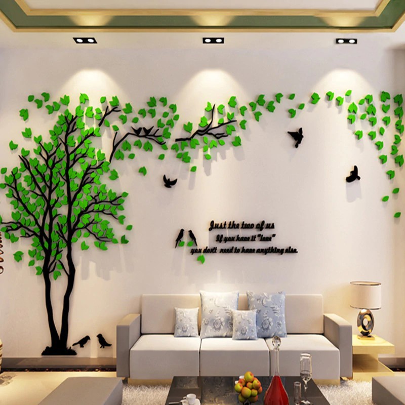 『Gratis Ongkor Kirim 』 Ukuran Besar Pohon Acrylic Dekoratif 3d Stiker Dinding DIY Seni Dinding