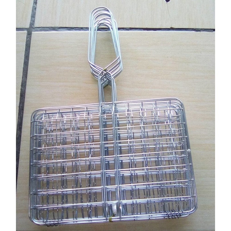 Alat Panggang stainless jepit. panggangan untuk bakaran, alat bakaran stainless/griller stainless