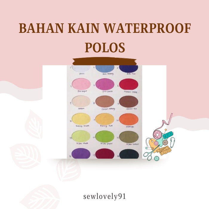 Bahan Kain Katun Waterproof sprei Motif Polos| Meteran