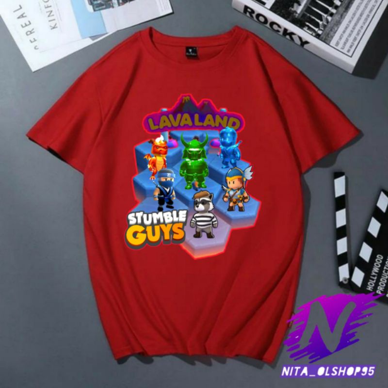 lava land baju kaos anak stumble guys map lava land