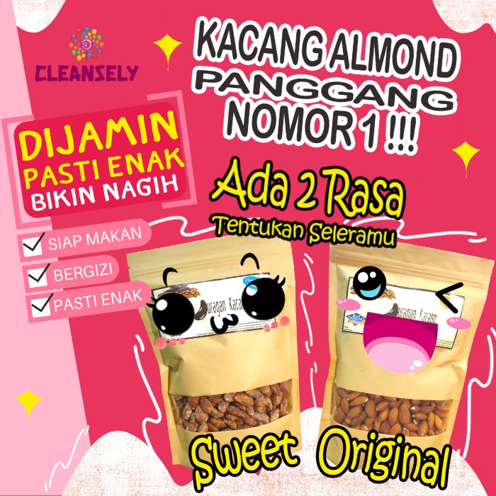 

Camilan Kacang Almond Snack Makanan Ringan Cemilan Almond Zaman Now Kekinian Panggang CS3Almond