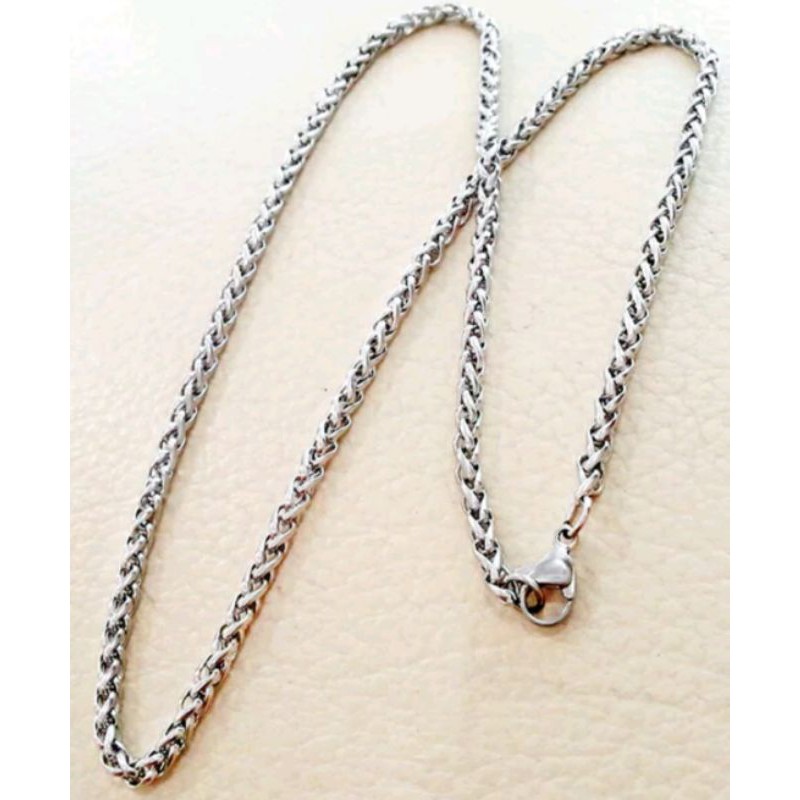 KALUNG BESI PUTIH ASLI BERANGKAI KEREN.anti karat selamanya