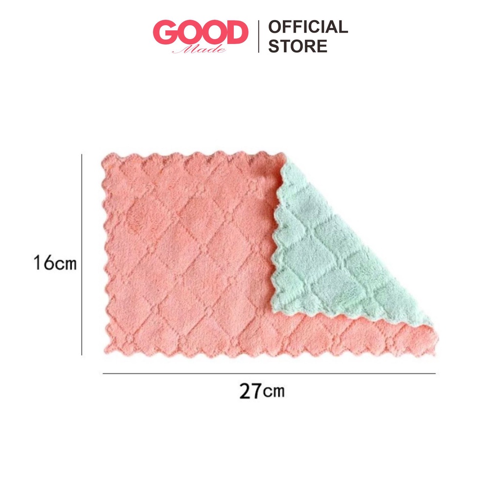 GOOD MADE - Kain Lap Piring Anti Minyak Tebal  Kain Lap Micro fiber Dapur Lap Cuci Piring Gelas Coral Fleece