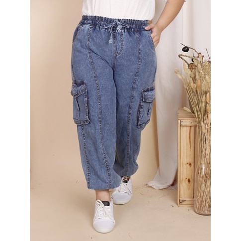 Jogger Jeans Jumbo Celana Panjang Big Size Denim