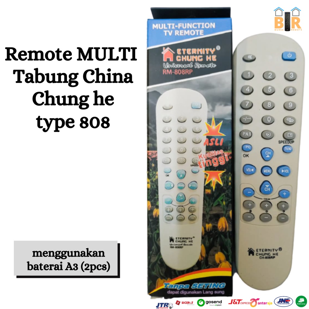 REMOTE MULTI TV TABUNG KHUSUS CINA-CH 808RP untuk berbagai merk tv china