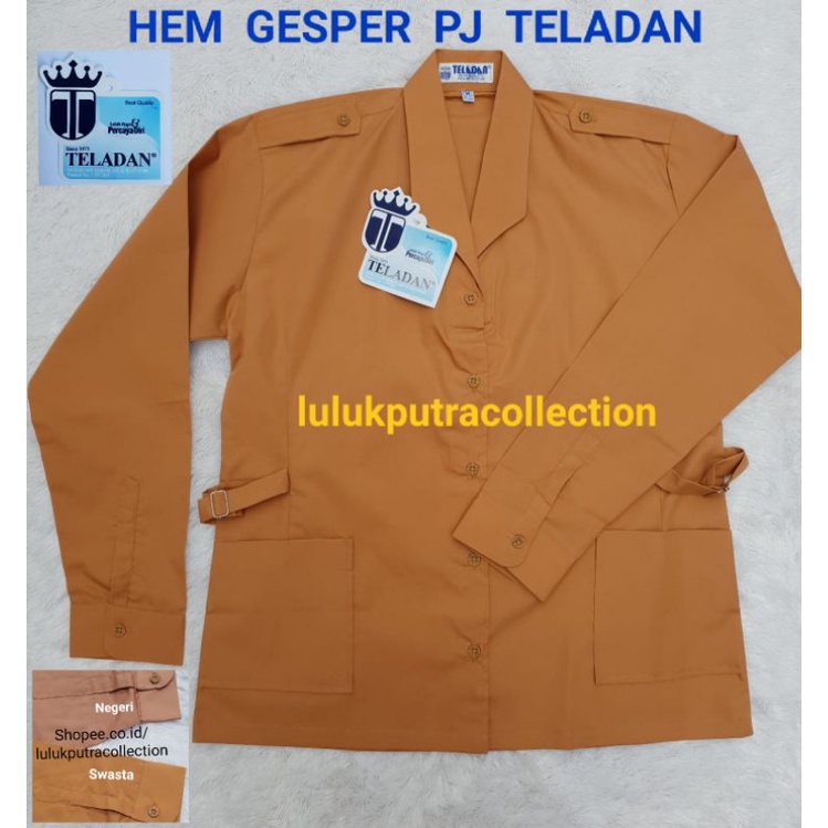 

Seragam Sekolah TELADAN Kemeja Gesper Panjang Berkualitas/Hem Gesper PJ/Seragam Pramuka