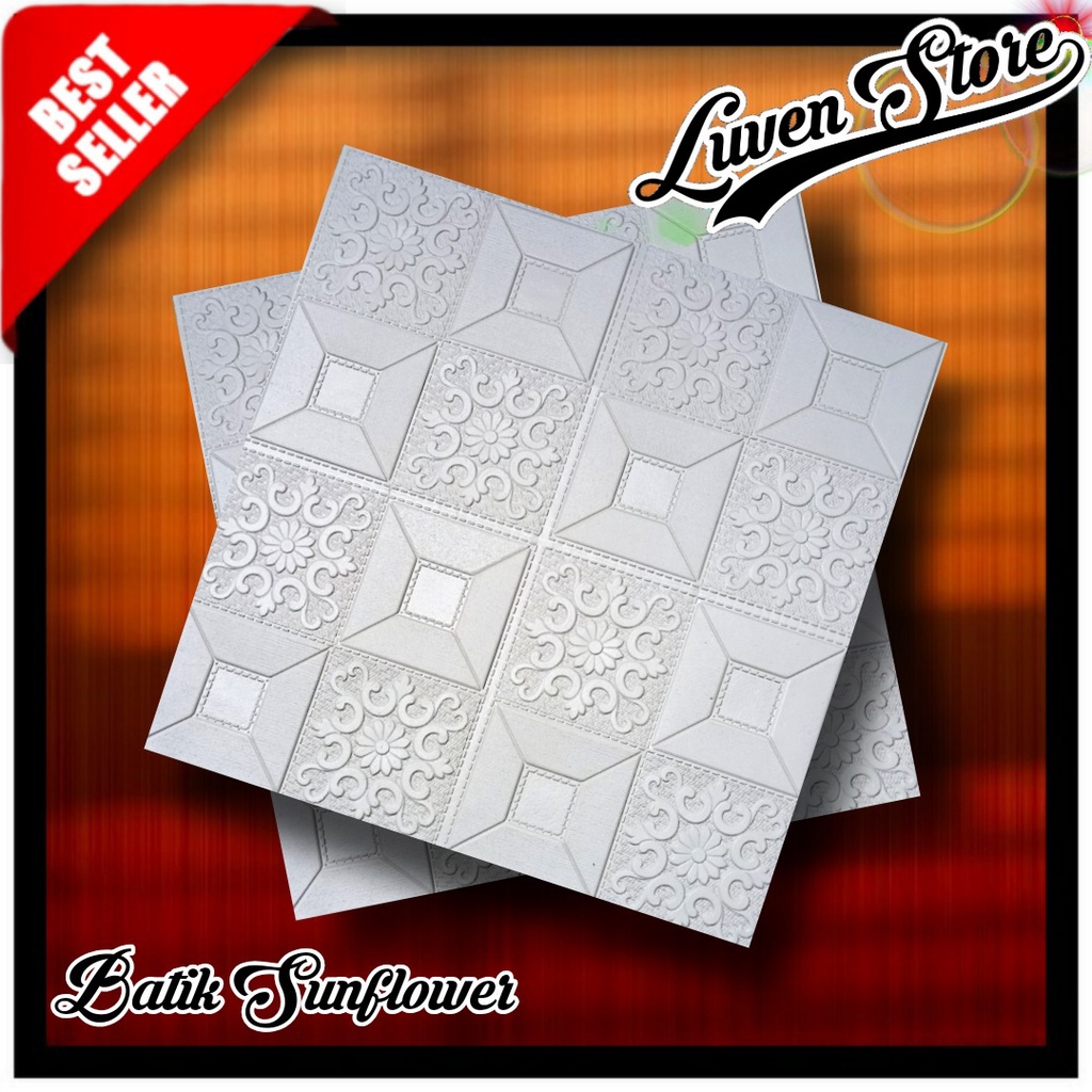 Paket Hemat 10 Lembar Wallpaper 3D Foam Brick. Wall Stiker Dinding Dekorasi Rumah Terbaik.-Sunflower
