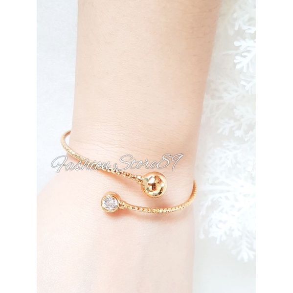 Gelang Bangle Dewasa Flexibel Bahan Elastis Mudah Diatur perhiasan bangle Dewasa Free size yaxiya lapis emas impor permata 1