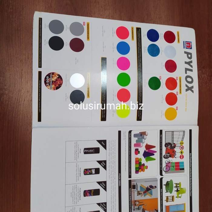 KATALOG CAT NIPPON PAINT PYLOX TRUSTED SPRAY PAINT 6HAL A4 KARTU WARNA