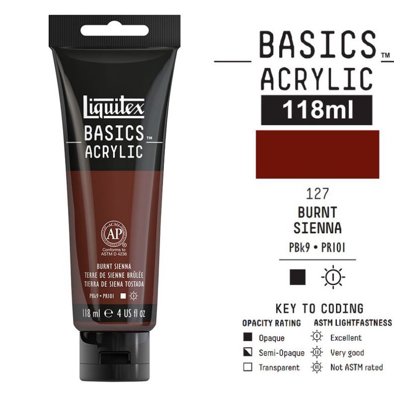 

LIQUITEX BASICS ACRYLIC COLOUR 118 ML BURNT SIENNA