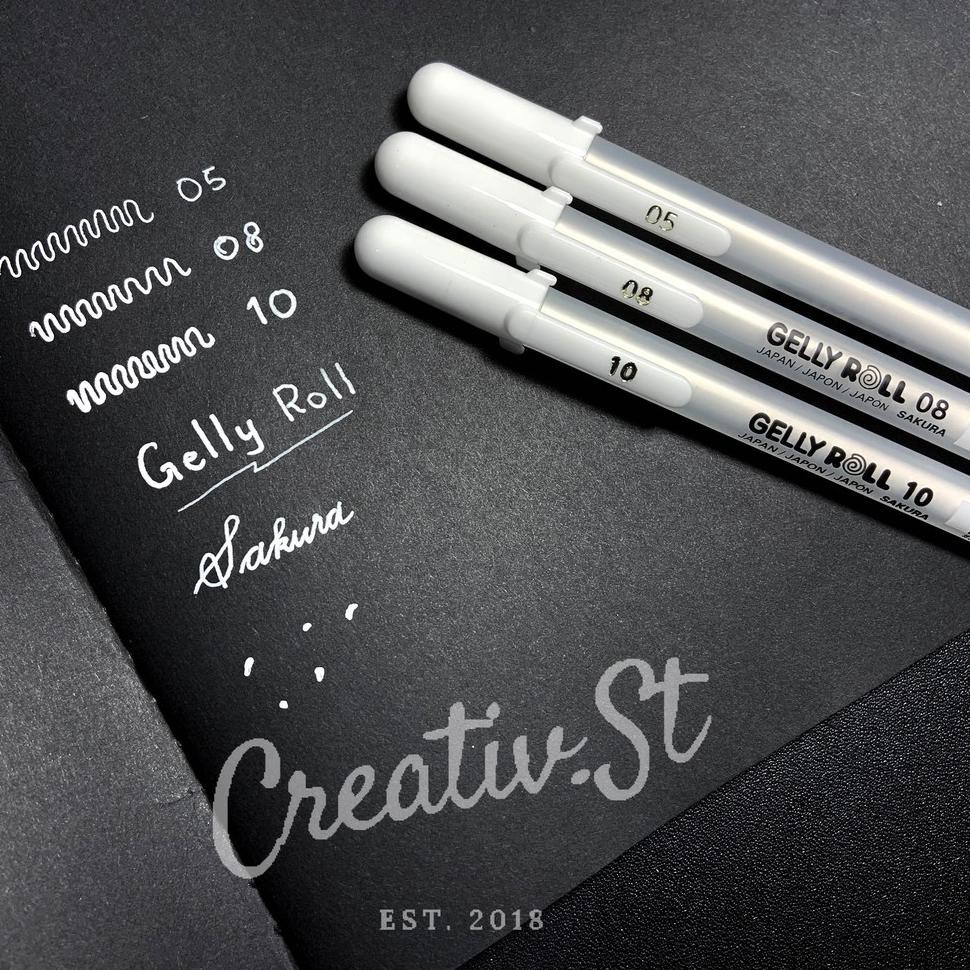 

Wt3Code Sakura Gelly Roll White Gel Ink Pen 05 08 10(Kekinian)E7J5