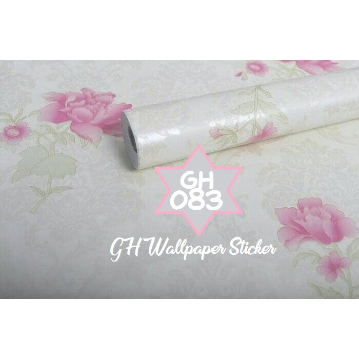 Wallpaper 45Cm X 10Meter Red White Flower Walpaper Dinding Wallpaper Stiker Bunga Mawar Dsr Soft Pink Wallpaper 3D-GH083