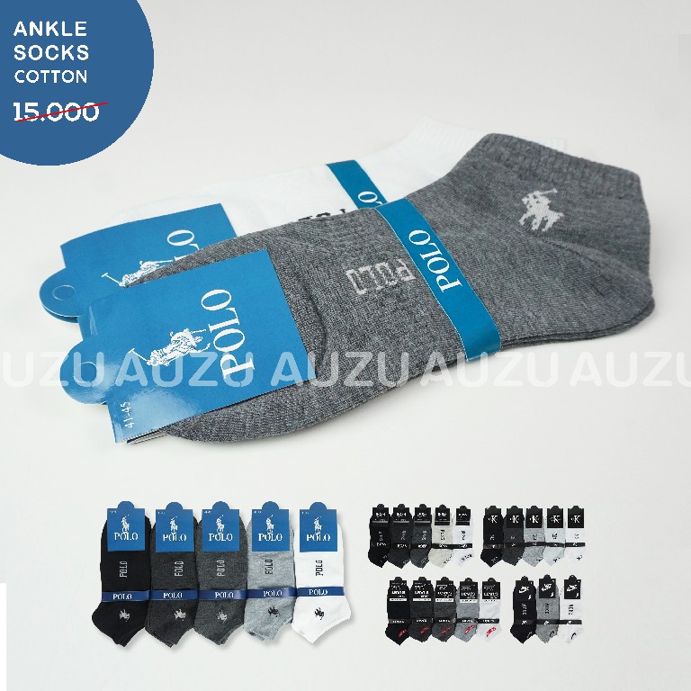 Kaos Kaki Pendek Nike Polo Levis Boss CK - Kaos Kaki Sport Semata Kaki - Ankle Socks Pria Wanita