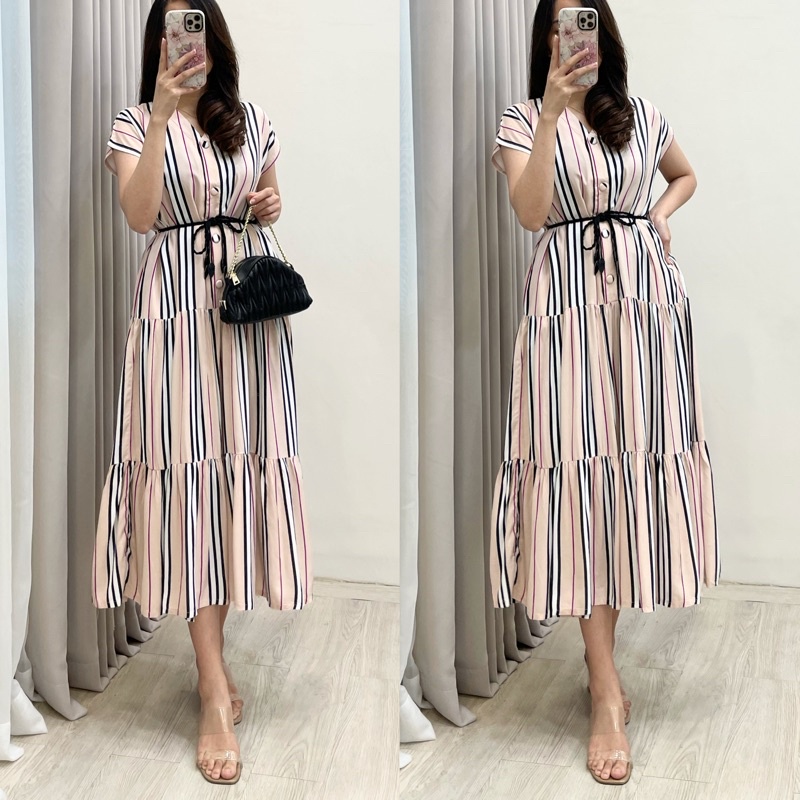 Amariel Malibu Home Dress - Daster Nyaman Adem-Mlb: Line Cream