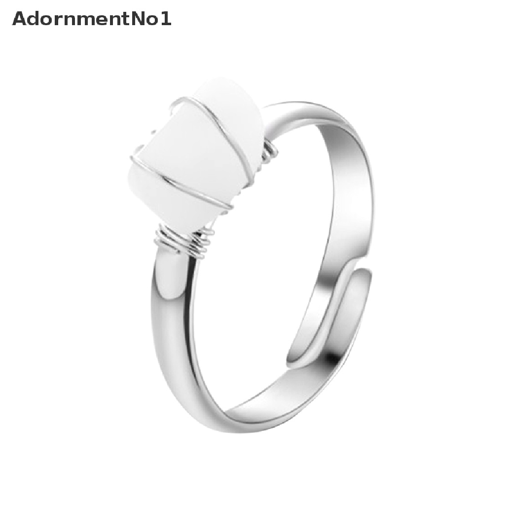 (AdornmentNo1) Cincin Batu Quartz Resin Alami Rock Adjustable Untuk Wanita