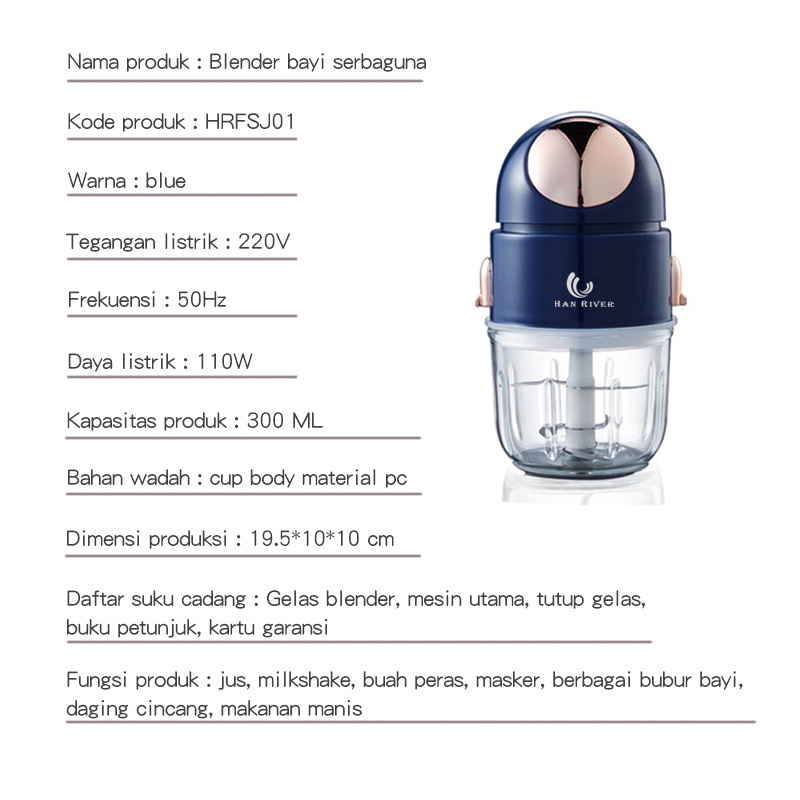 Blender Mpasi Bayi/Blender Kapsul/Mini Chopper/Blender Portable/Blender Mpasi