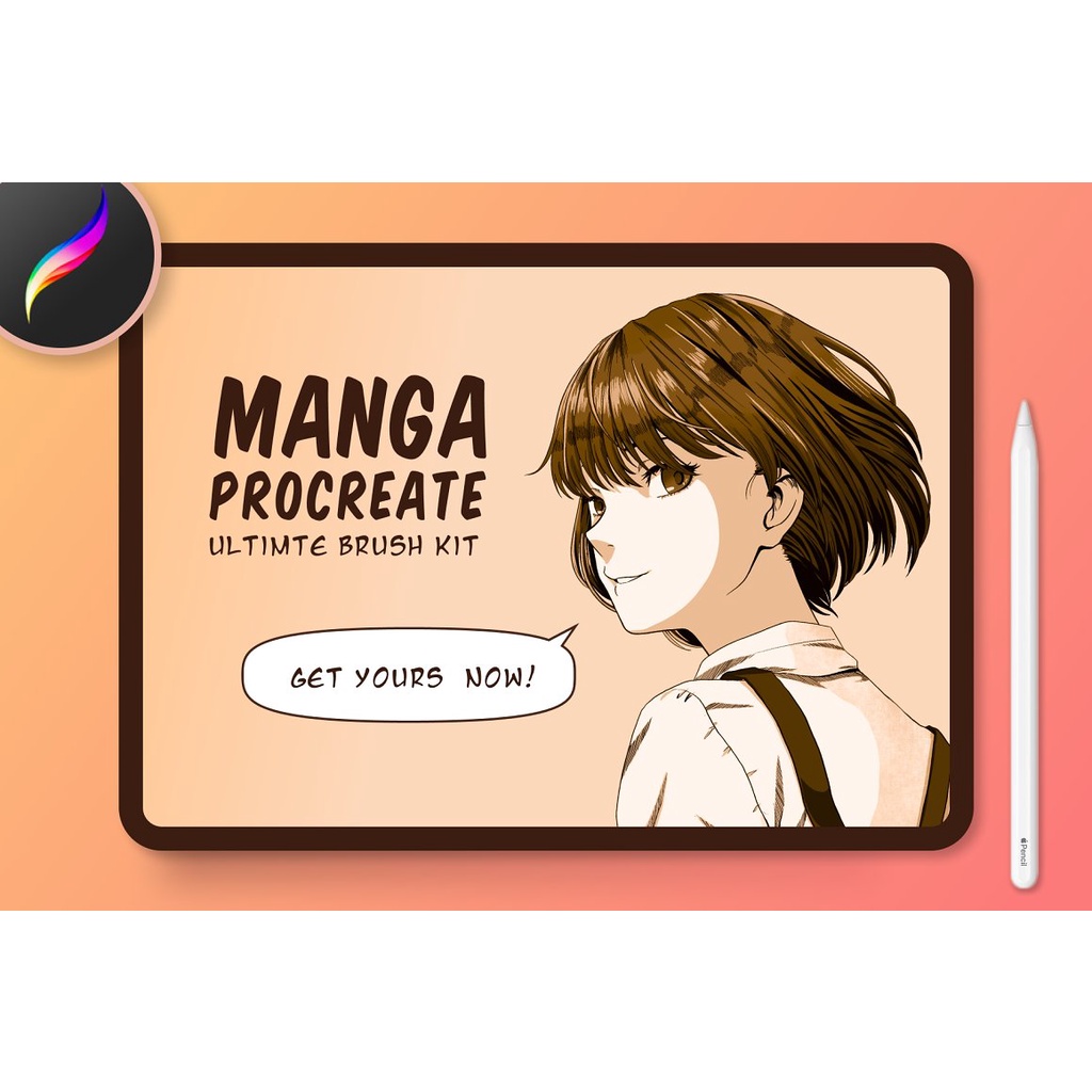 Procreate Brush - Manga Procreate Brushes &amp; Anime Pens (+ Color Palette)