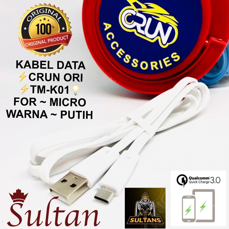 PROMO PER ~ 1PCS SUPER KABEL DATA QTOP MICRO ORIGINAL QCM100 CRUN GADGET