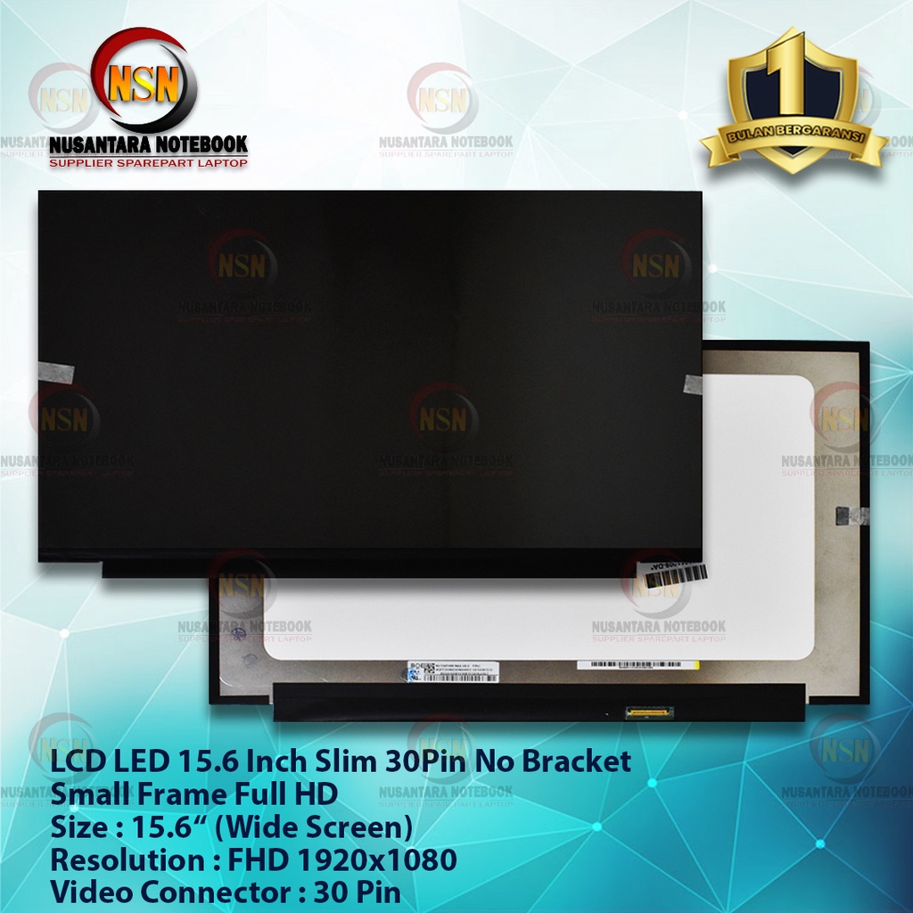 LCD LED 15.6 Inch Slim 30 Pins No Bracket Small Frame Full HD