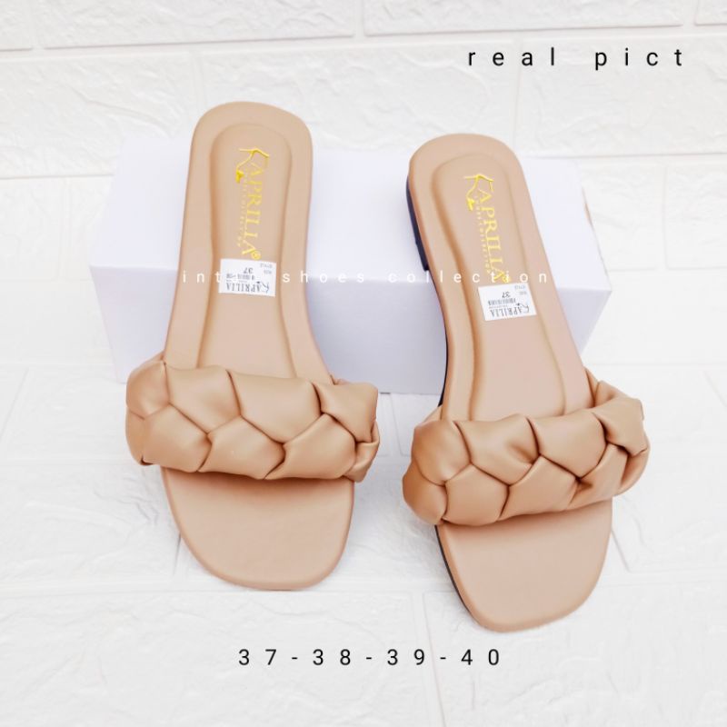 Sandal teplek Anyam wanita terbaru/sendal selop wedges wanita remaja kekinian/slip on/sendal rumah