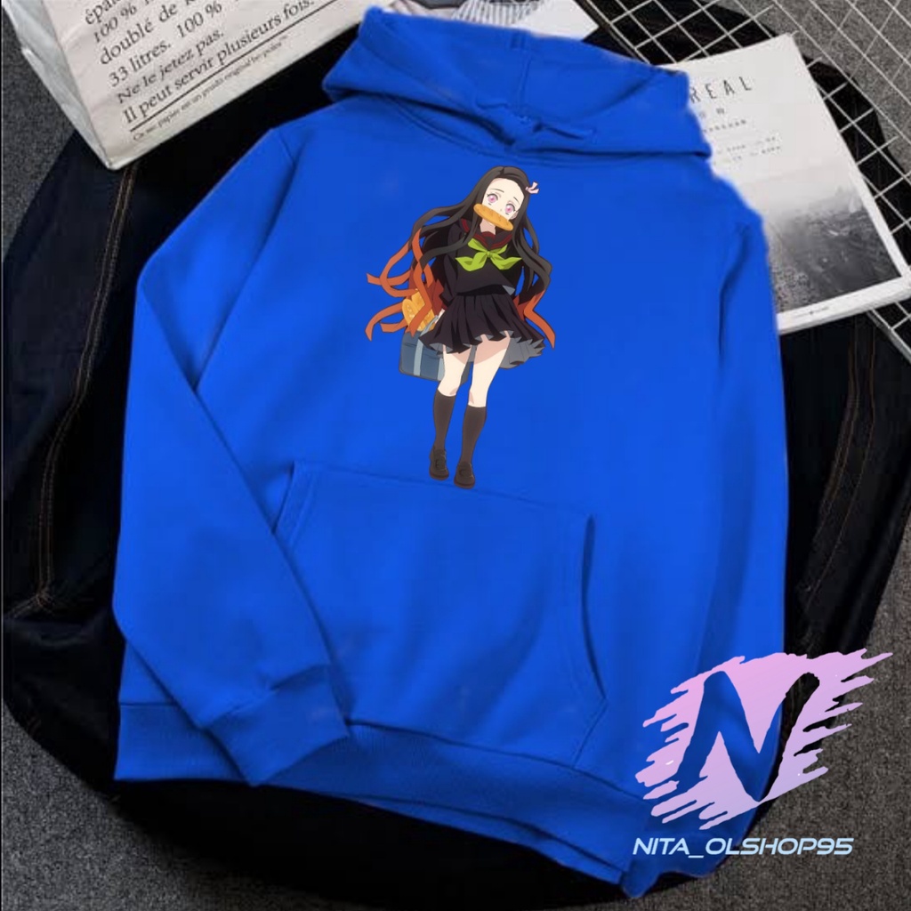 HOODIE NEZUKO SWETER ANAK ANIME DEMON SLAYER NEZUKO CHIBI