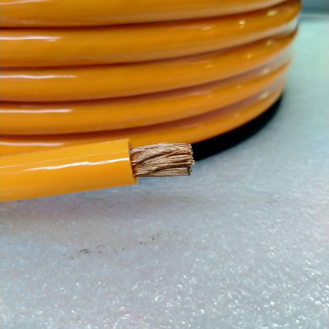 Kabel Power Aki Audio Mobil 4 AWG Multi Stranded Oranye per Meter untuk Sistem Audio Berkualitas