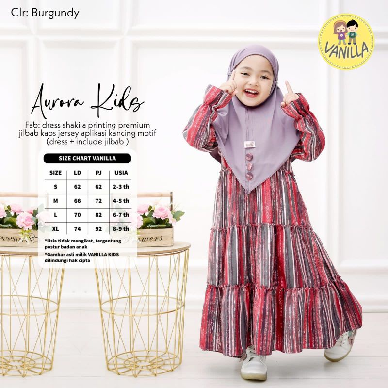 Aurora Kids by Vanilla Gamis Set Jilbab Anak