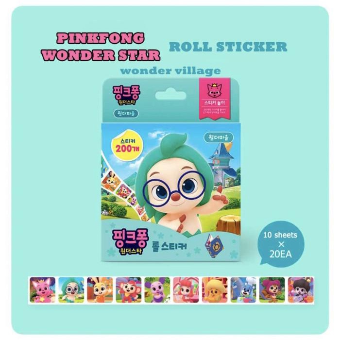 

Pinkfong Baby Shark Roll Sticker Toy for Baby Kids 200 ea / stiker