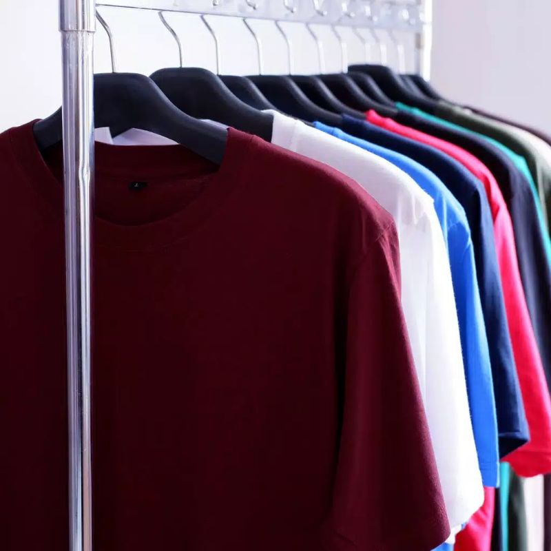 KAOS POLOS PRIA O NECK LENGAN PENDEK / BAJU OBLONG POLOS / KAOS DISTRO / PE