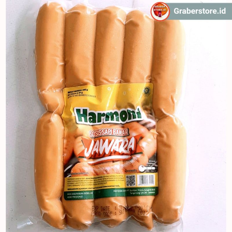 

Harmoni Jawara Sosis Sapi Bakar Jumbo 11s 500Gr Sosbak Harmoni Frozen Food