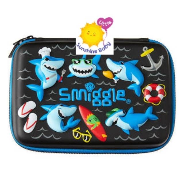 

Smiggle Pencil Case Hardtop Shark Black Ori