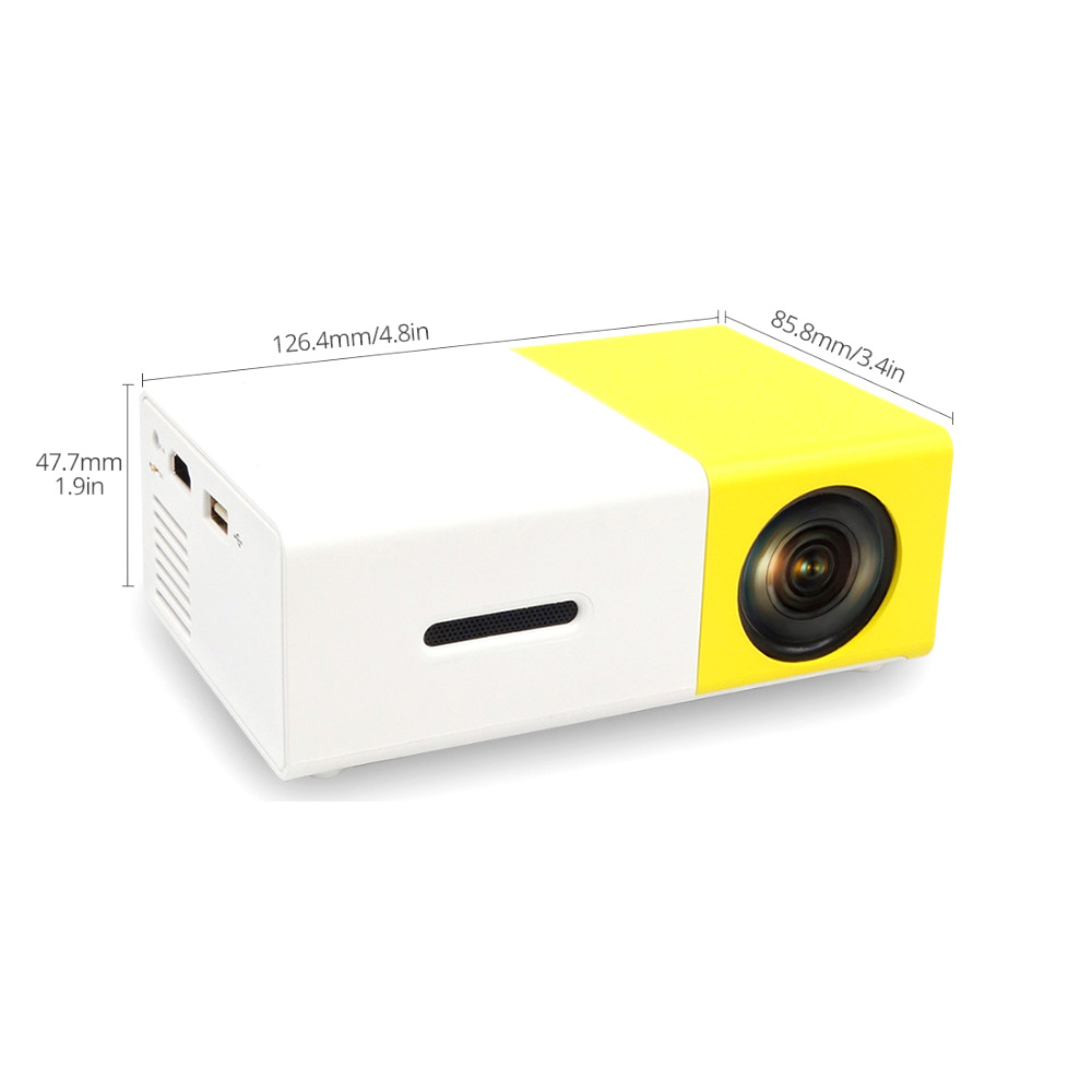 Mini Proyektor LED YG300 / YG 300 / YG LCD HDMI USB HP Portable Projector MIni Home Theater Pemutar Film Musik 1080HD Pixel