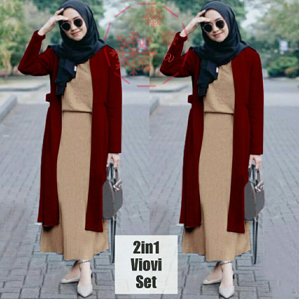 Dress Vivon - Pakaian Wanit - Dress Muslim Wanita Terbaru