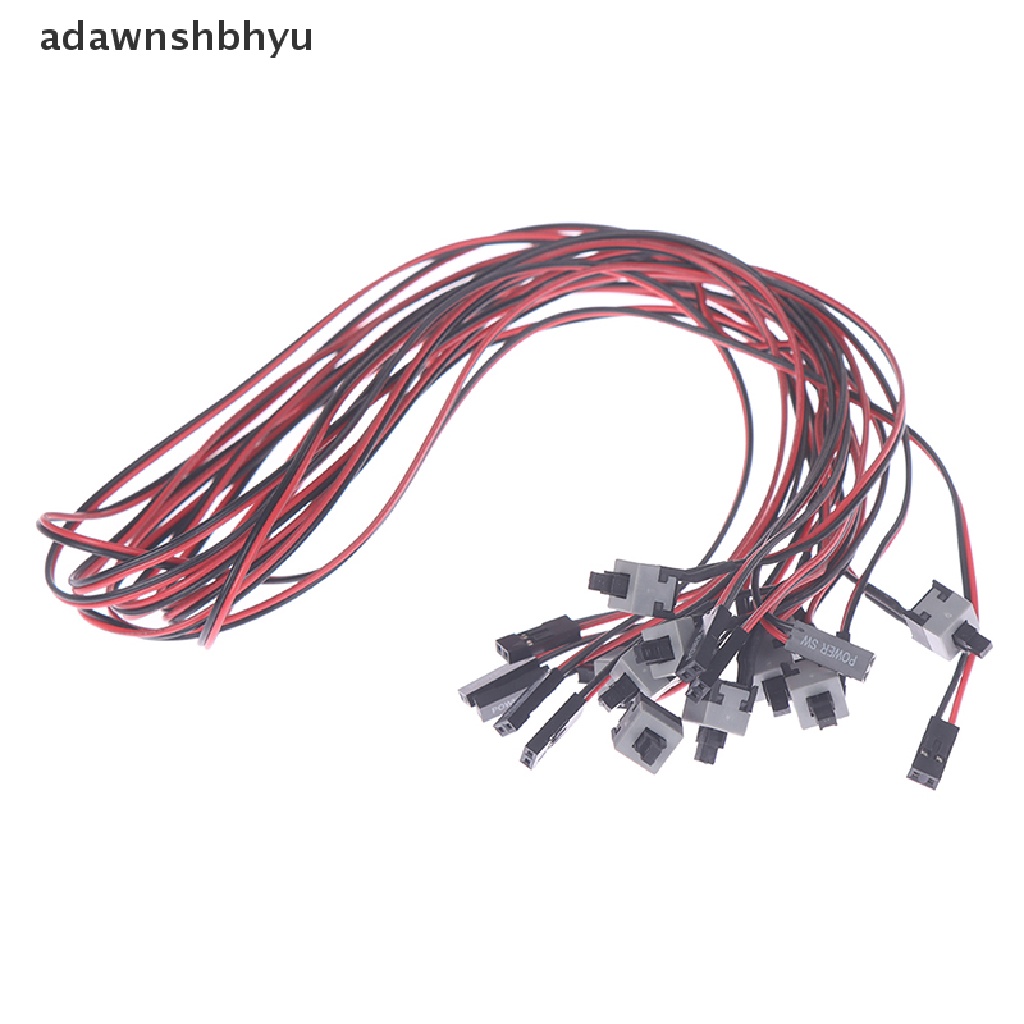 Adawnshbhyu 10pcs Kabel Saklar Tombol Power Panjang 50cm Untuk PC Switch Reset Daya Komputer