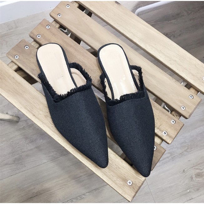 Sepatudari Karin Flatshoes wanita mules rumbai sepatu balet nyaman dipakai KR-FS0028