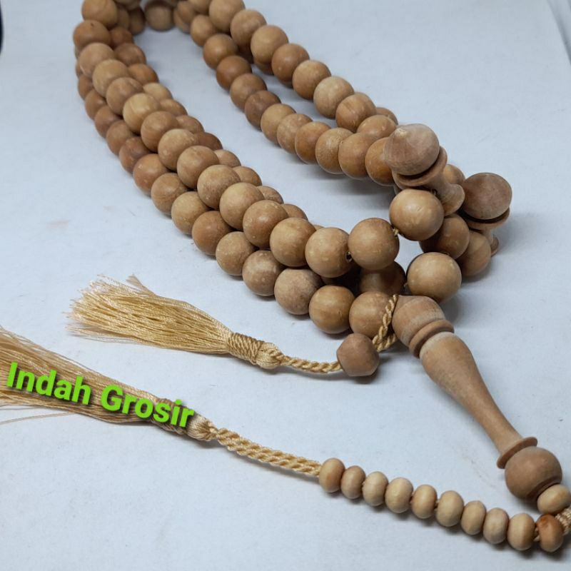 TASBIH KAYU CENDANA WANGI 12MM 99BUTIR DI JAMIN 100%  ASLI NATURAL