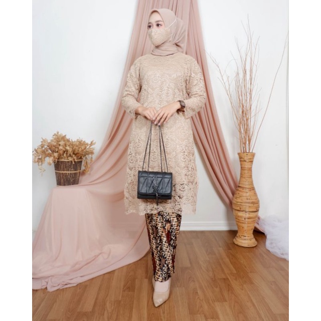 KAK&gt; SET KEBAYA MAHIRA - KEBAYA BRUKAT MODERN - TUNIK KEBAYA BRUKAT - BAJU KEBAYA PESTA CANTIK MODIS