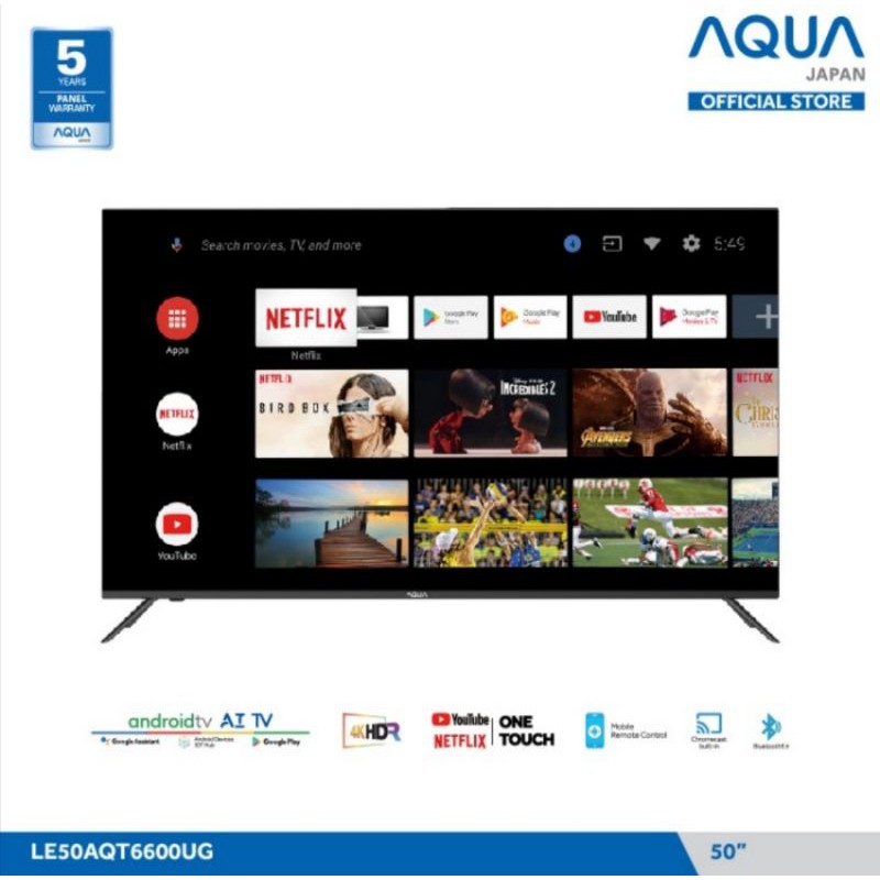 AQUA Android Smart TV LED 50 inch 50AQT6600UG / 50AQT6600