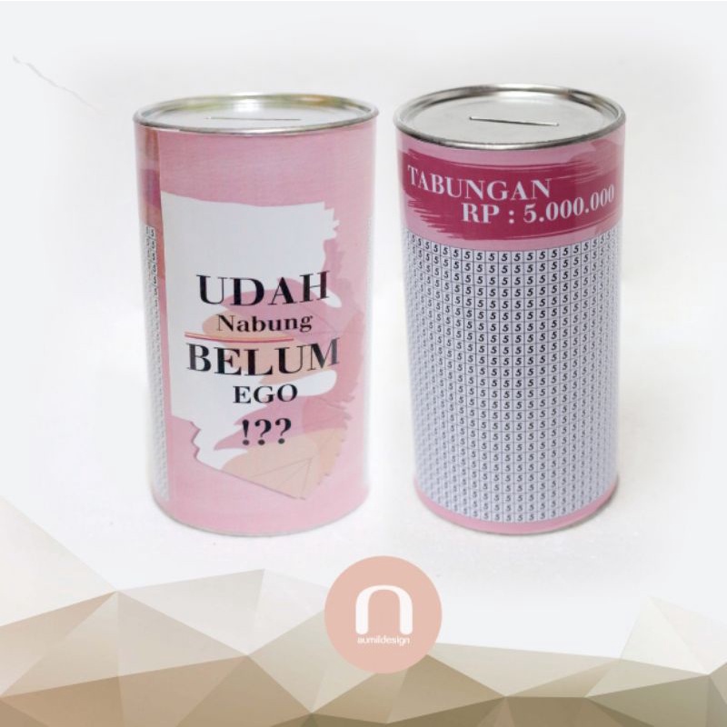 Celengan target/Tabungan target uUkuran 17Cm Diameter 8,5 Target 5 Juta 5 K