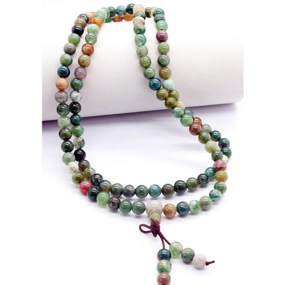 TOP 108 Beads Bracelet Necklace Moss Bangle Agate