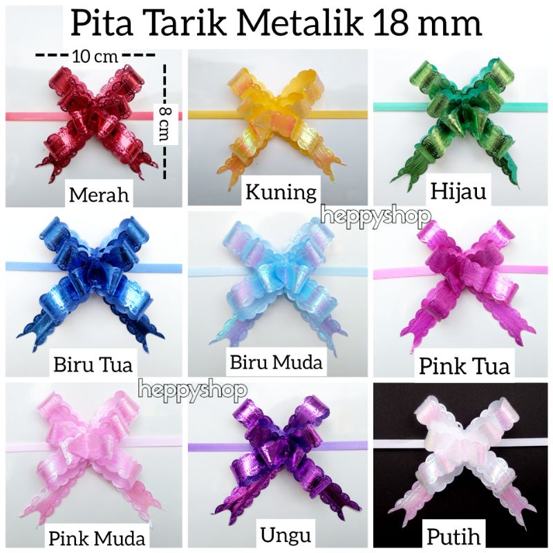 

(Per 10 pcs) Pita Tarik Metalik 18 mm, Pita Serut