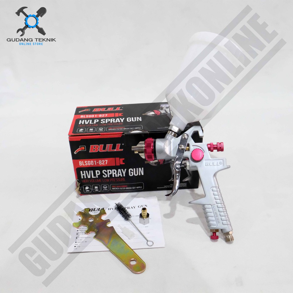 HVLP Spray Gun Bull BLSG01-827 - Alat Semprot Cat Bull HVLP Tabung Atas Nozzle 1.4mm