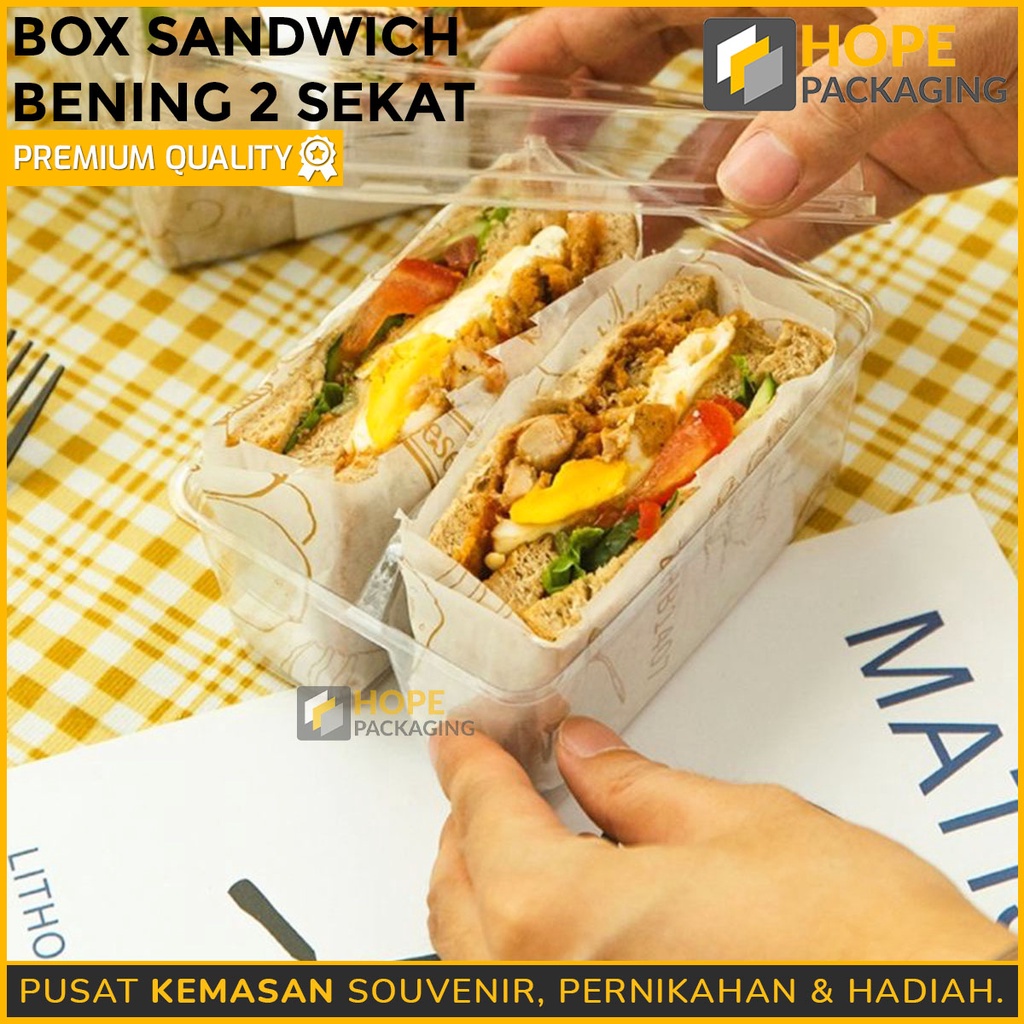 [Per 3 PCS] Dus Box Sandwich Kotak Roti Tawar Bread Food Grade Sedia Harga Grosir