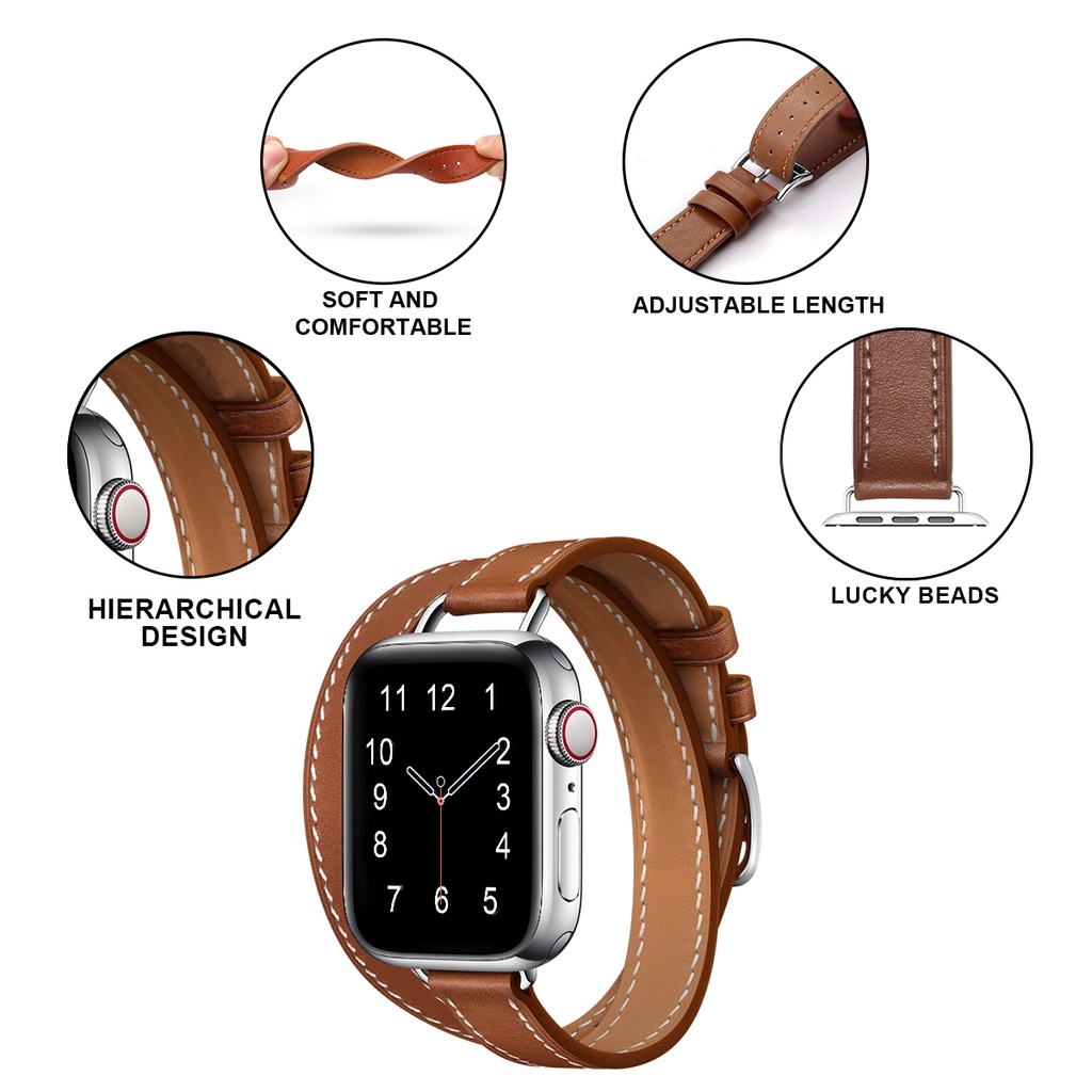 Tali Kulit iWatch Strap 1 2 3 4 5 6 SE 7 Tali Pengganti